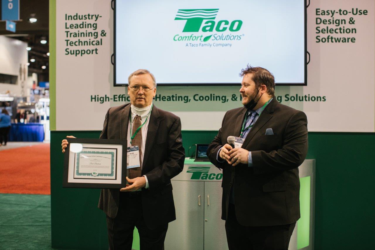 Taco Presents Holohan Comfort Award at 2022 AHR Expo