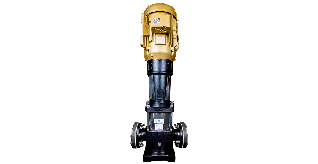 black and gold vertical water pump
